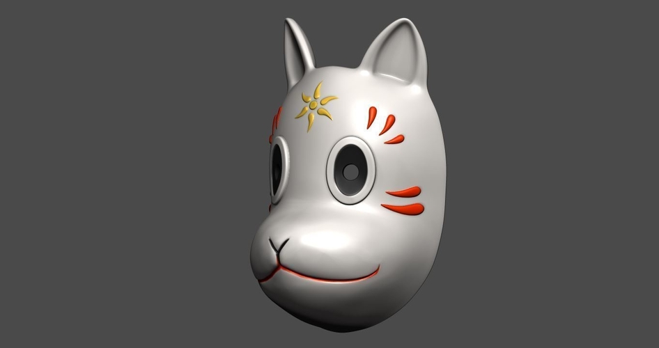 Gin's mask(Fox Mask) from Hotarubi-no-mori 3D Print 219994