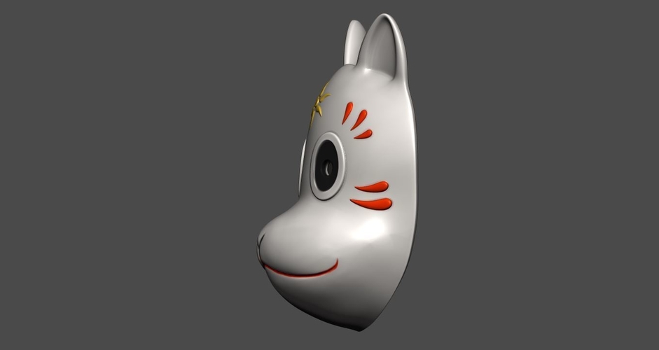 Gin's mask(Fox Mask) from Hotarubi-no-mori 3D Print 219995