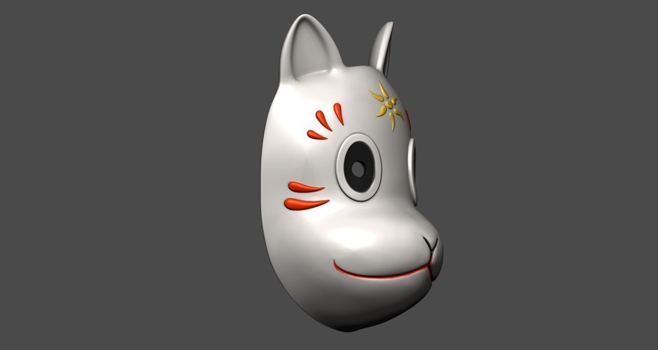 Gin's mask(Fox Mask) from Hotarubi-no-mori 3D Print 220000