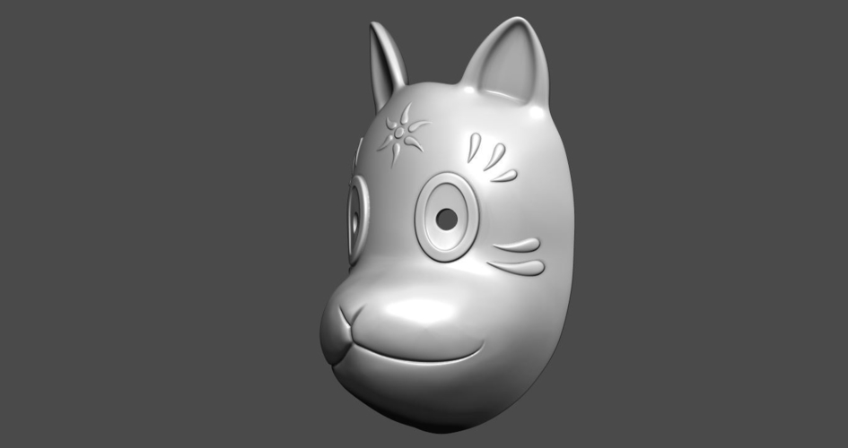 Gin's mask(Fox Mask) from Hotarubi-no-mori 3D Print 220001