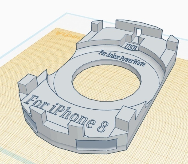 Holder for iPhone 8 + Anker Powerwave Loadpad