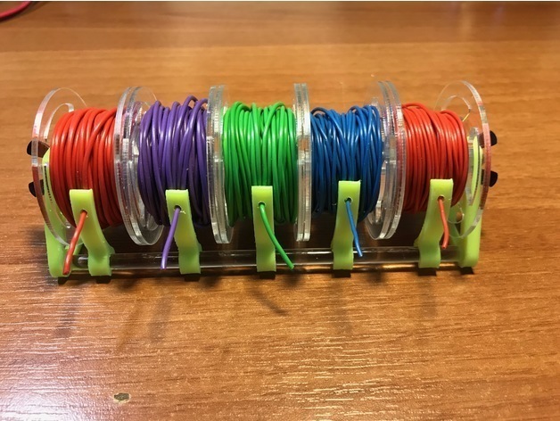 Spool Holder for 5x AWG22 Silicone Wire #3DThursday #3DPrinting
