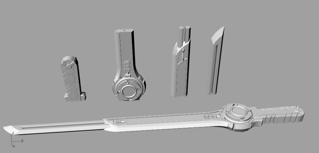 Power rangers ninja steel sword 3D print model