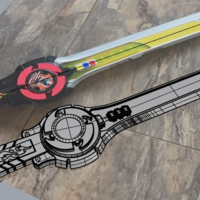 Power rangers ninja steel sword 3D print model - Thumbnail 3