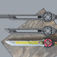 Power rangers ninja steel sword 3D print model - Thumbnail 4
