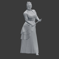 Small 32mm Victorian Woman with Dagger 3D Printing 220847