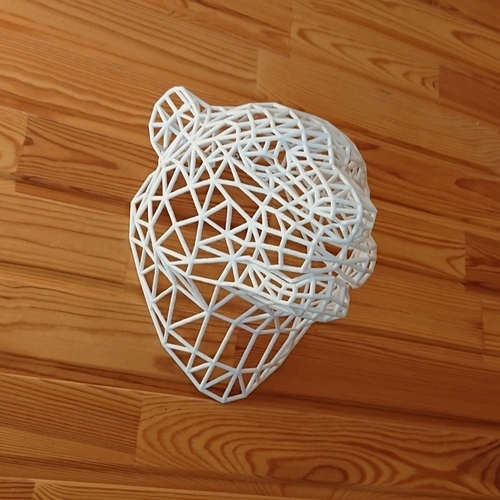 Tiger Head WireFrame Low Poly