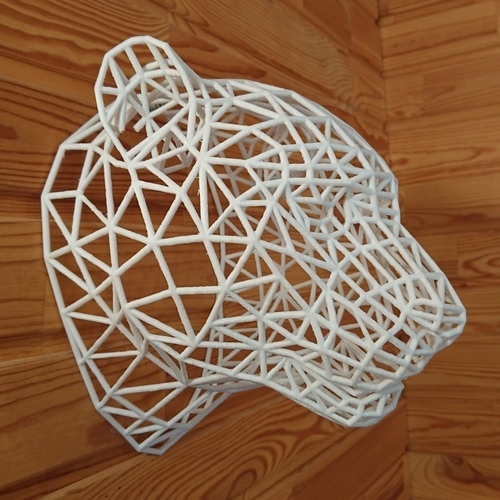 Tiger Head WireFrame Low Poly 3D Print 220990