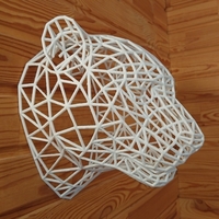 Tiger Head WireFrame Low Poly - Thumbnail 3