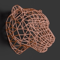 Tiger Head WireFrame Low Poly - Thumbnail 4