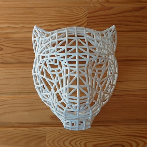 Tiger Head WireFrame Low Poly 3D Print 220992