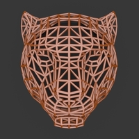 Tiger Head WireFrame Low Poly - Thumbnail 6