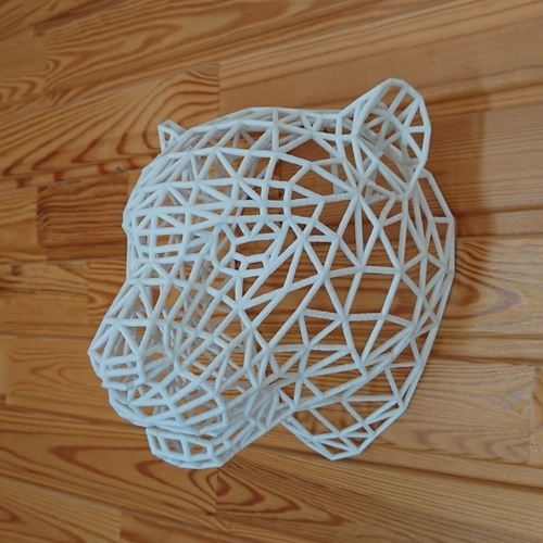 Tiger Head WireFrame Low Poly 3D Print 220994