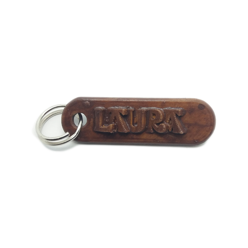 LAURA Personalized keychain embossed letters 3D Print 221025