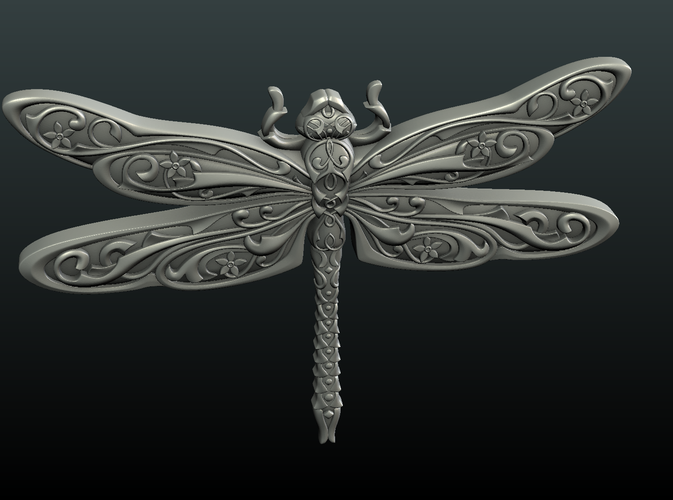 Dragonfly Relief 3D Print 221101