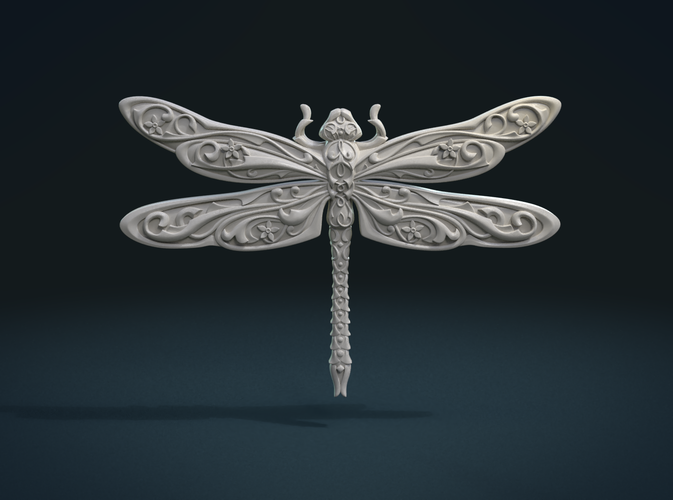 Dragonfly Relief 3D Print 221107
