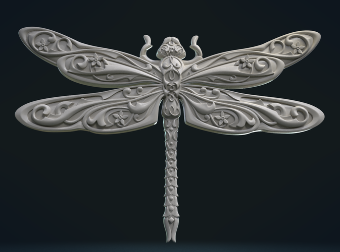 Dragonfly Relief 3D Print 221109