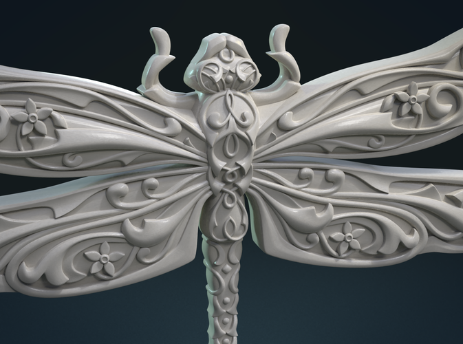 Dragonfly Relief 3D Print 221111