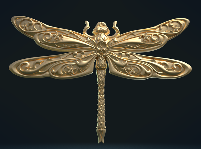 Dragonfly Relief 3D Print 221113