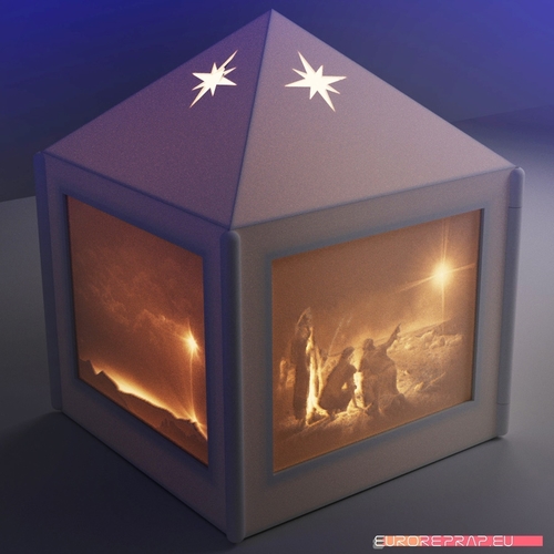 Christmas lantern with lithopanes - (for electric light sources) 3D Print 221328