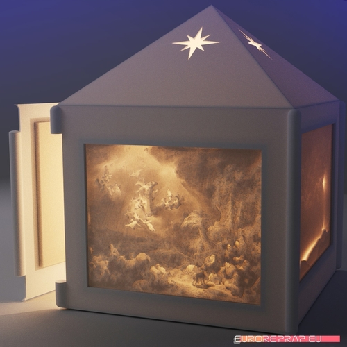 Christmas lantern with lithopanes - (for electric light sources) 3D Print 221332