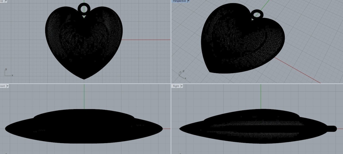 double heart pendant 3D Print 221384