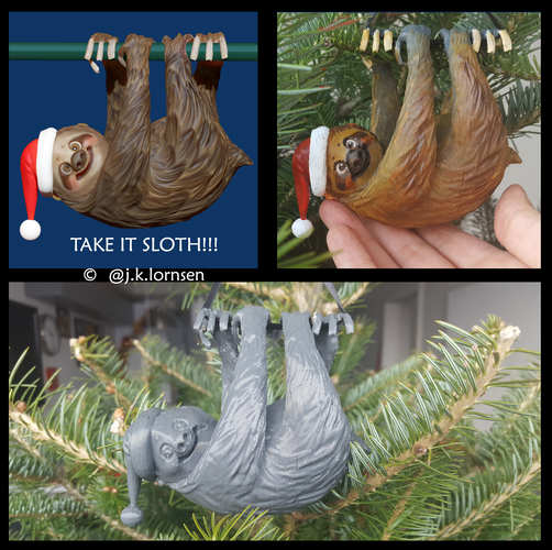 Christmas Sloth 3D Print 221665