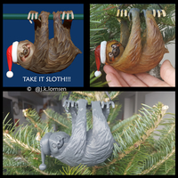Small Christmas Sloth 3D Printing 221665