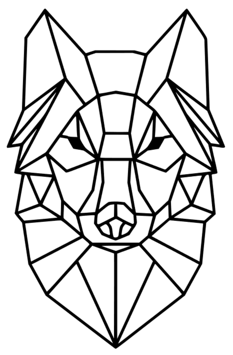 Polygon Wolf / Geometrical Animal / Deco / Dekor