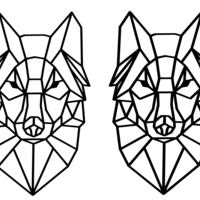 Polygon Wolf / Geometrical Animal / Deco / Dekor - Thumbnail 3