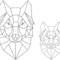 Polygon Wolf / Geometrical Animal / Deco / Dekor - Thumbnail 4