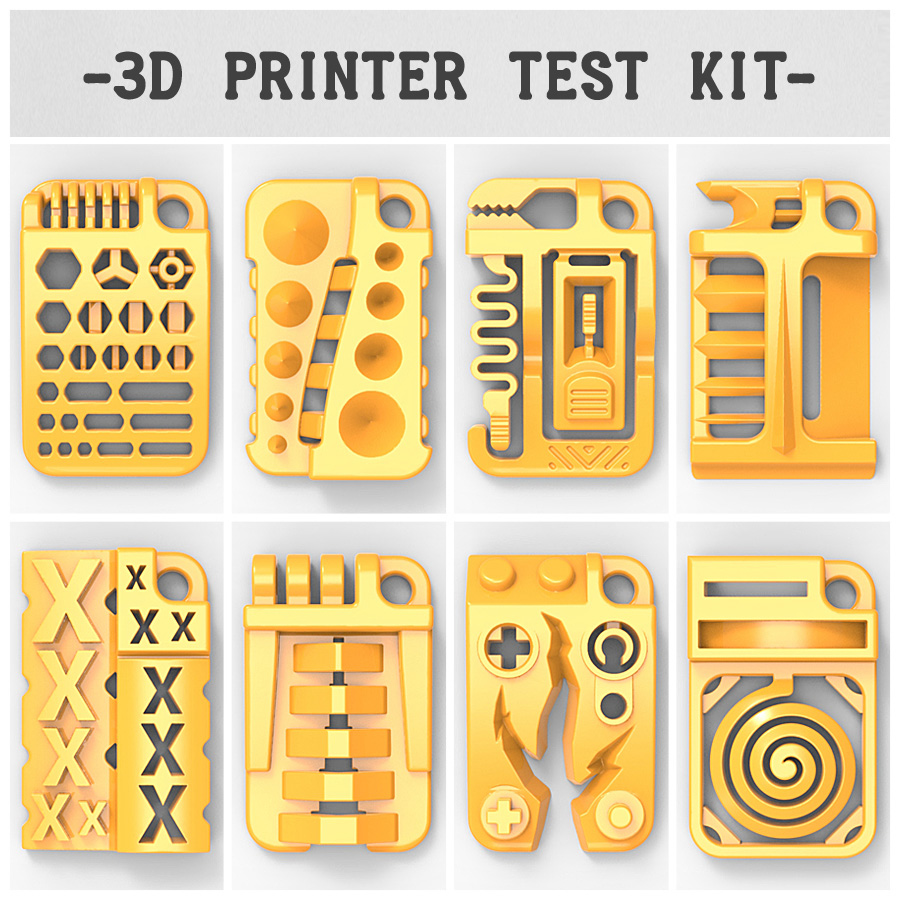 3D Printed Printer Test Kit 3DKitbash.com by 3DKitbash Pinshape