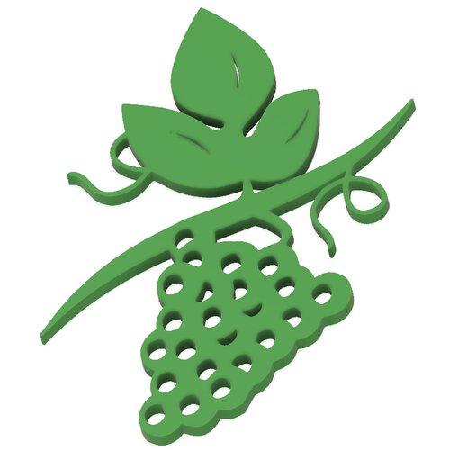 GRAPE BRANCH FOR WALL DECORATION 3D Print 222642