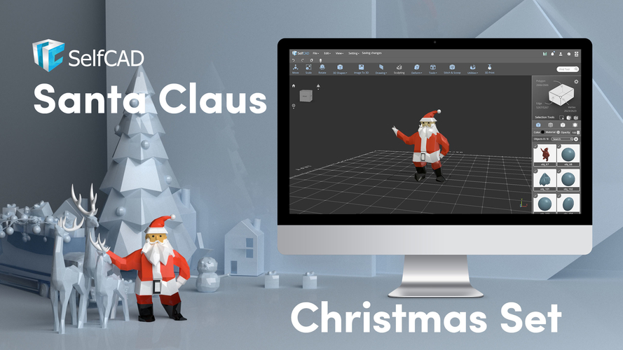 Low Poly Santa Claus 3D Print 222693