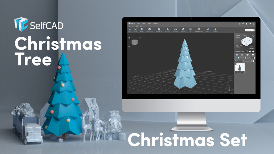 Simple Low Poly Christmas Tree 3D Print 222699