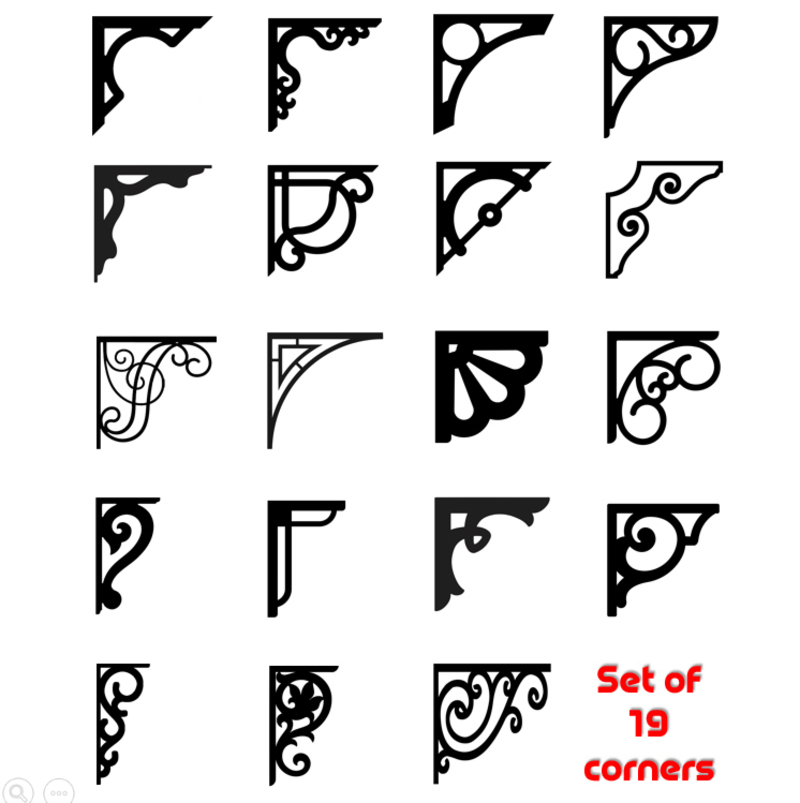 Set of 19 Corners for Decoration and shelving 