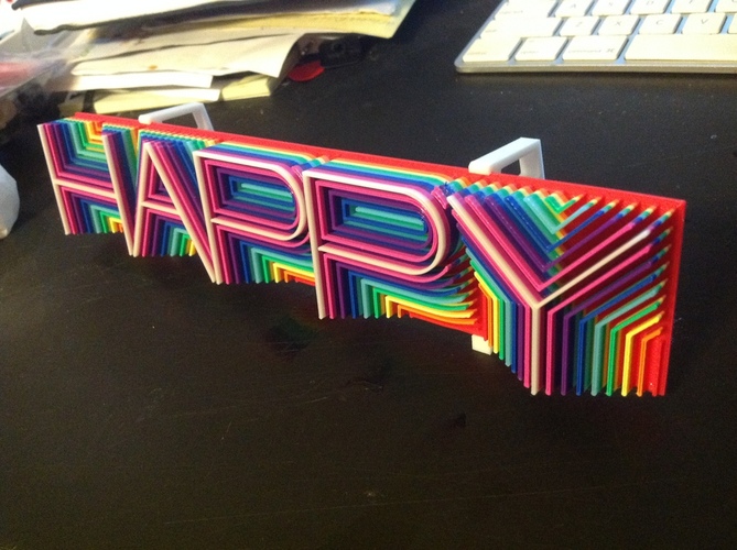 Heatwave Type - "Happy" 3D Print 22293