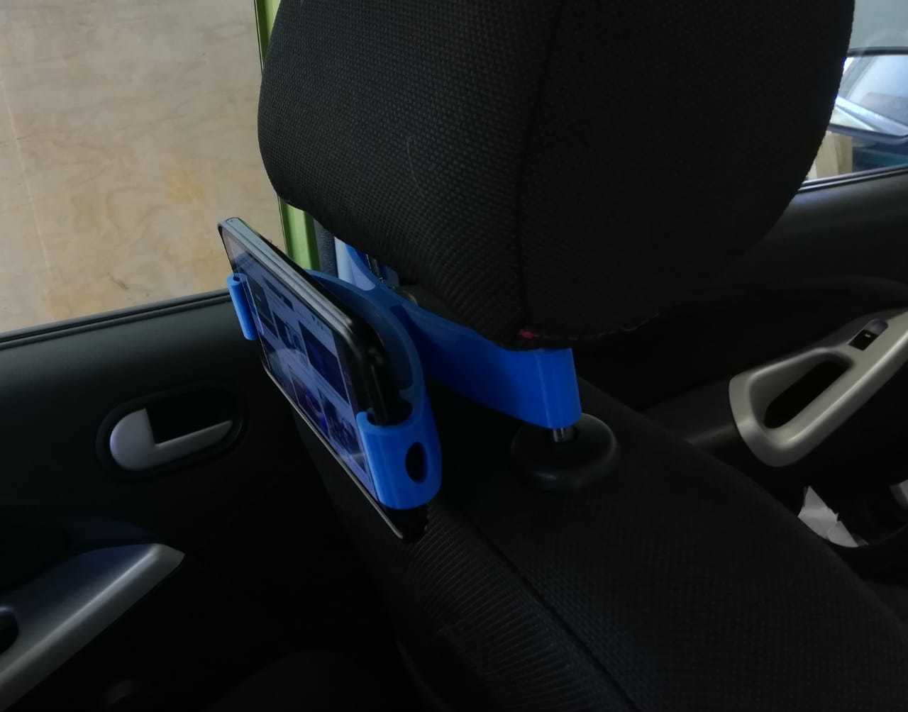 3D Printed Car Headrest Cell Phone Holder by mynhardt Pinshape.