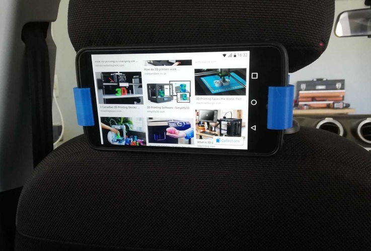 Car Headrest Cell Phone Holder  3D Print 223001
