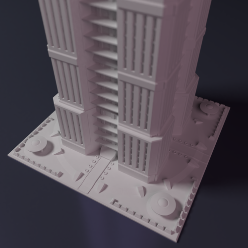 Skyscraper building for game like Monsterpocalypse 3D Print 223205