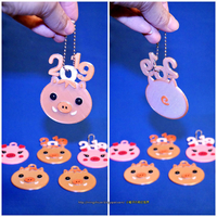 Small 2019 HAPPY CHINESE NEW YEAR-YEAR OF The Pig Keychain 3D Printing 223347