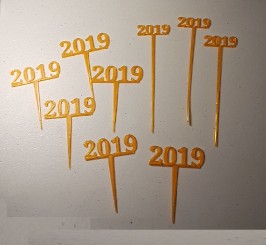 2019 New Years Party Picks and Swizzle Sticks 3D Print 223375