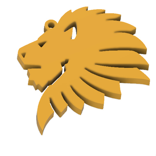Lion head key chain  3D Print 223481