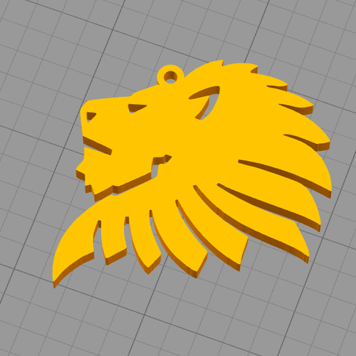 Lion head key chain  3D Print 223483