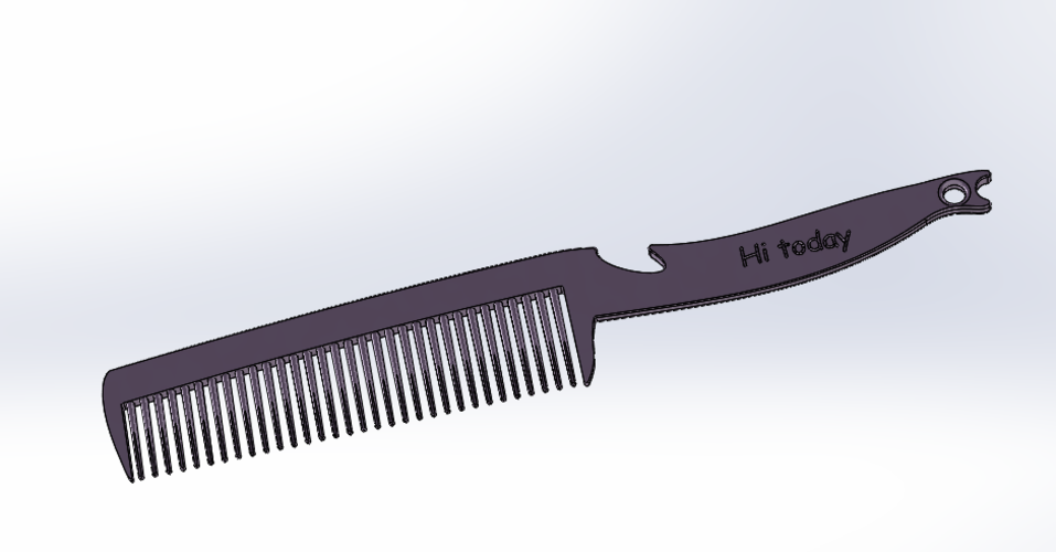 Handy Hair Comb  3D Print 223703
