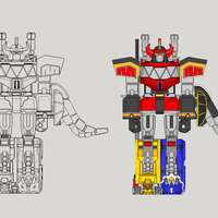 ARTICULATED POWER ROBOT NOT DINO MEGAZORD NO SUPPORT - Thumbnail 1