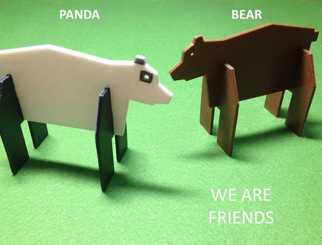 Simple animals 6 - Bear & Panda 3D Print 22455