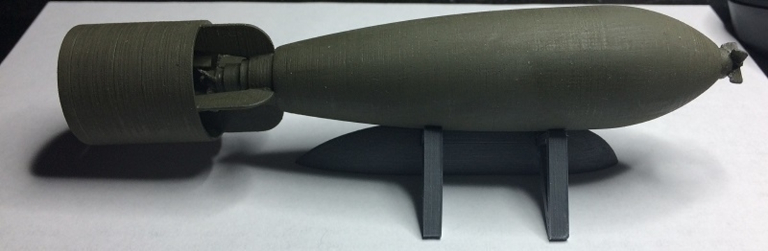 WW2 British 250lb bomb, 1/12 scale 3D Print 224638