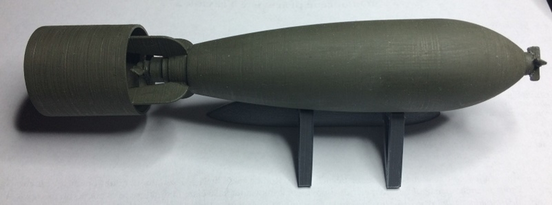 WW2 British 250lb bomb, 1/12 scale 3D Print 224642