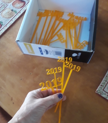 2019 New Years Party Picks and Swizzle Sticks 3D Print 224914